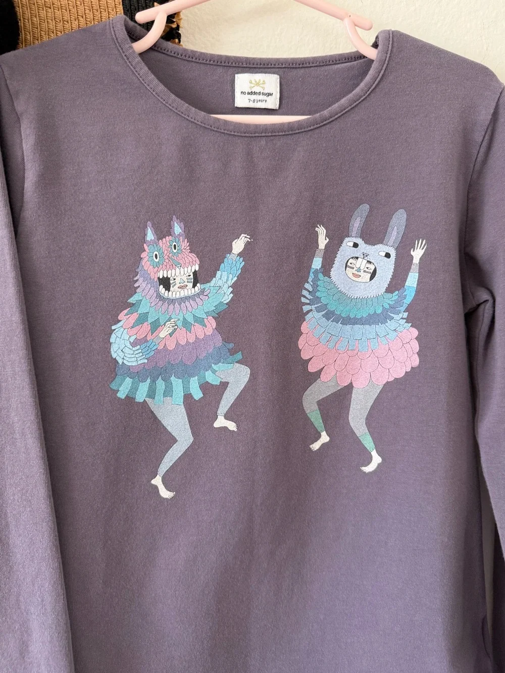No Added Sugar Purple Long Sleeve Graphic Tee Size 7-8 Years